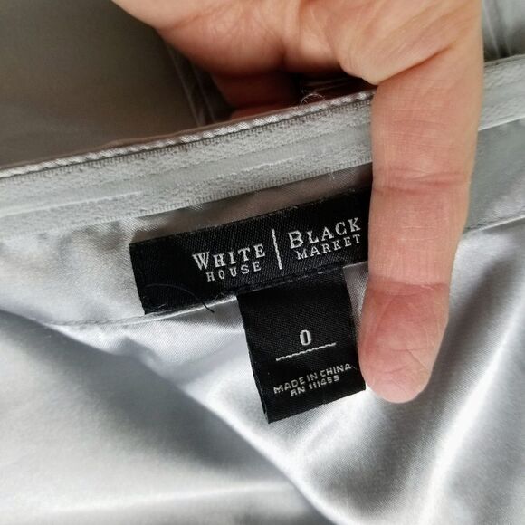 Formal Strapless Silver & Black Ombre Cocktail Silk Prom Dance Evening Dress - Picture 13 of 14